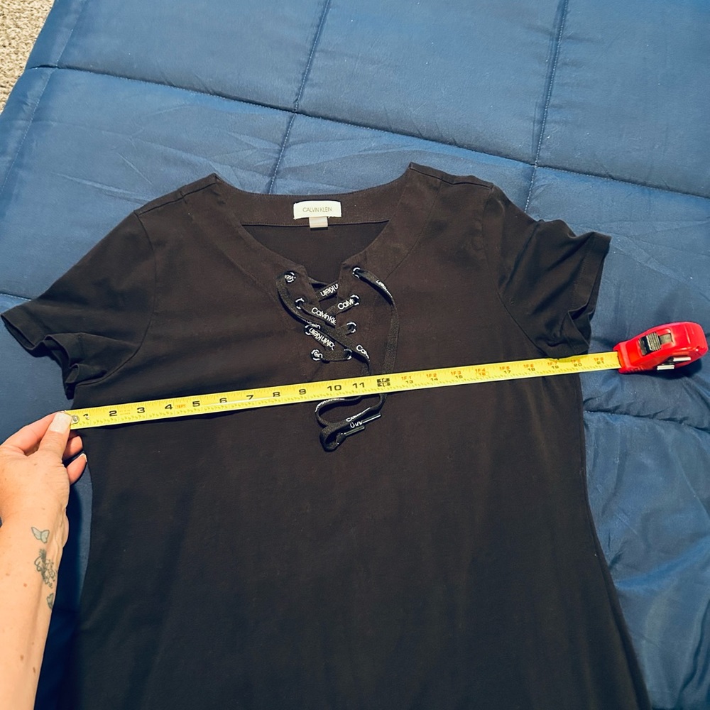 CALVIN KLEIN • Black T-Shirt Dress • - Picture 8 of 9